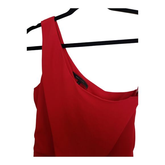 BCBGMAXAZRIA Womens Dress Size 0 Rio Red Cocktail Knee Length One Shoulder - Picture 3 of 16